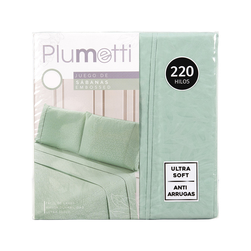 SABANA PLUMETTI EMBOSSED 1.5 PLAZAS VERDE - 3