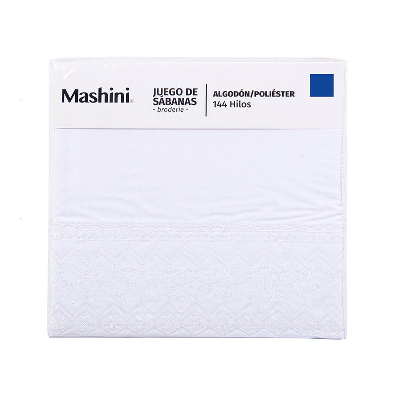 SABANA BRODERIE GEO KING EN COLOR BLANCO - 5