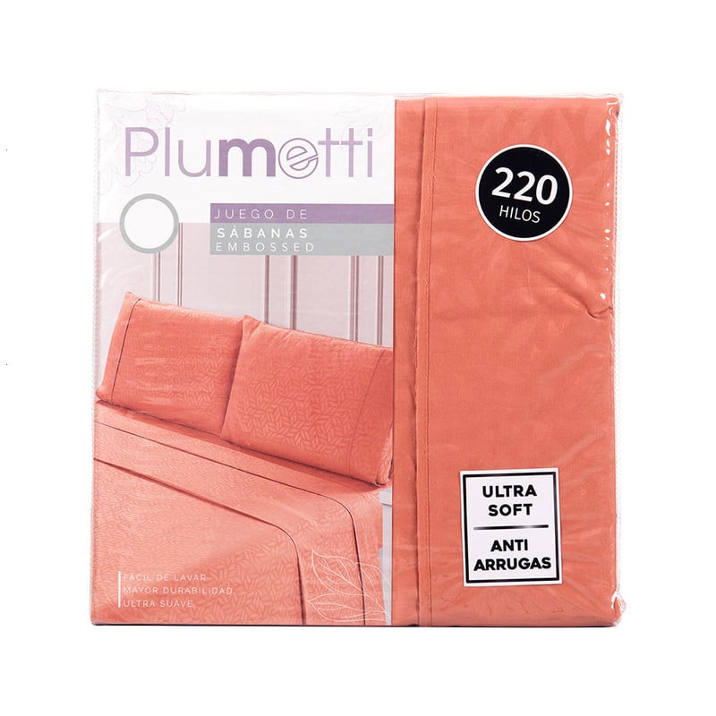 SABANA PLUMETTI EMBOSSED KING TERRACOTA - 3