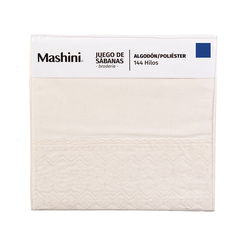 SABANA BRODERIE GEO 1.5 PLAZAS CRUDO - 4