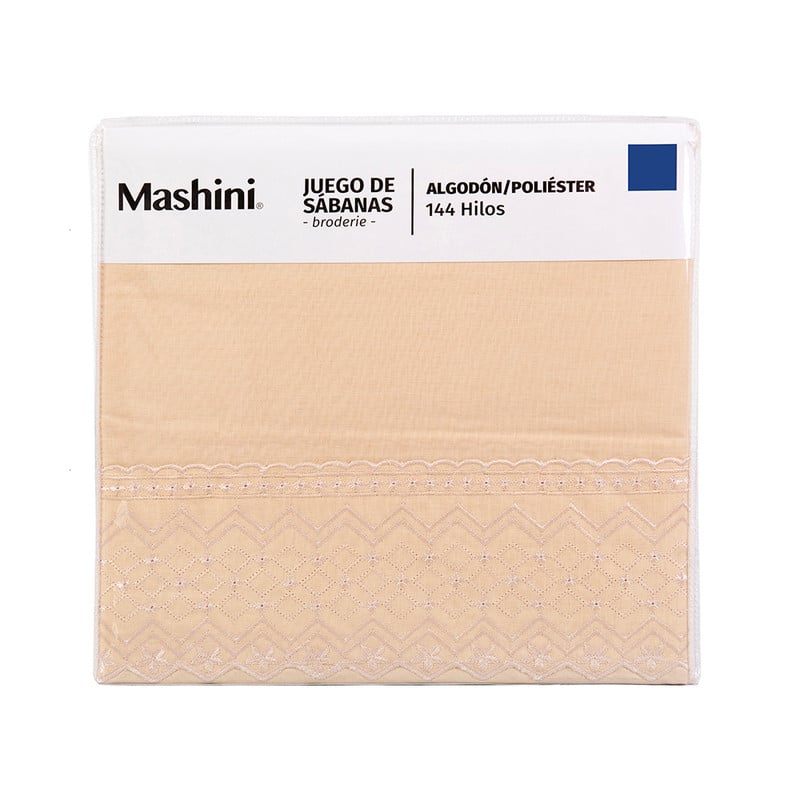 SABANA BRODERIE GEO 1.5 PLAZAS NUDE - 3