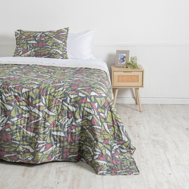 QUILT TOLEDO ESTAMPADO 1.5 PLAZAS STONE - 1