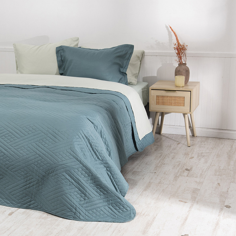 SET QUILT LISO+ SABANA LISO 1.5 PLAZAS VERDE - 3