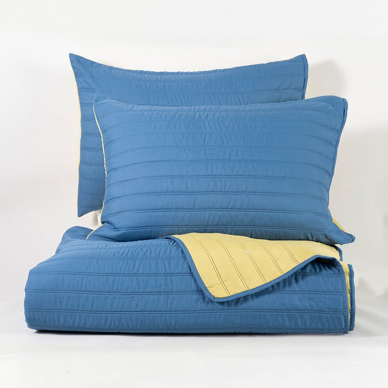 QUILT TOLEDO 2 PLAZAS AZUL-AMARILLO - 5