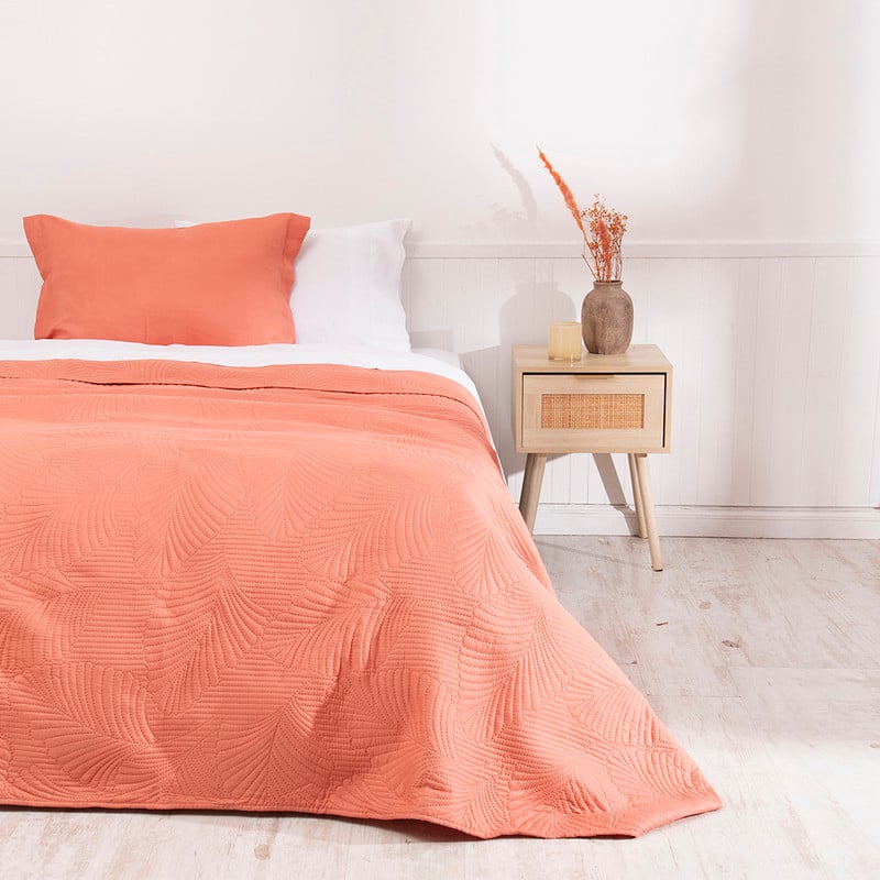QUILT CORDOBA LISA 1.5 PLAZAS NARANJO - 1