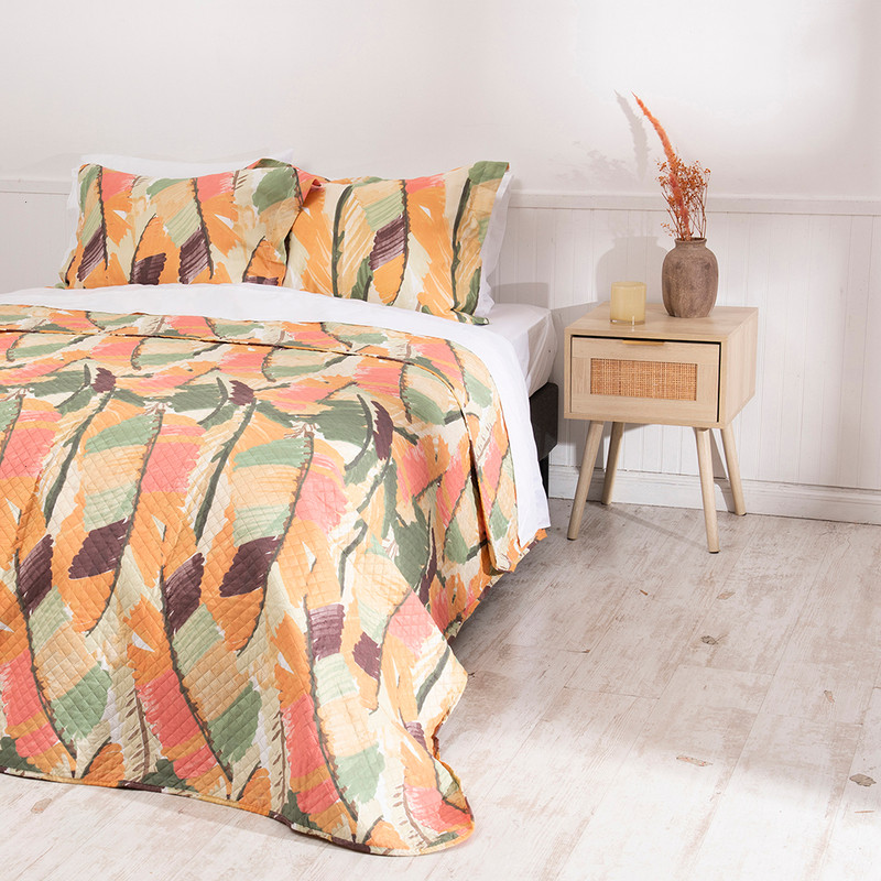 QUILT CORDOBA ESTAMPADO  2 PLAZAS PLUMAS - 3