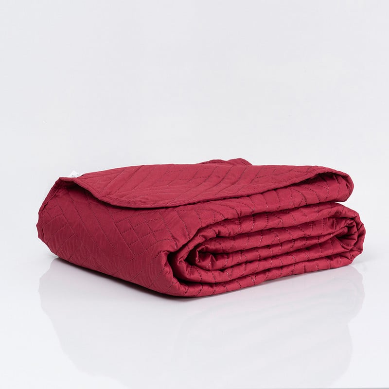 SET QUILT LISO + SABANA LISO KING ROJO - 4