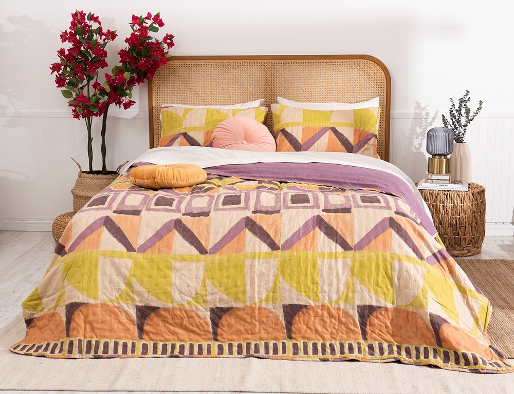 QUILT TOLEDO ESTAMPADO 2 PLAZAS ETNICO - 6