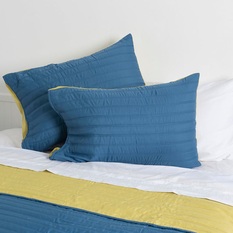 QUILT TOLEDO 1.5 PLAZAS AZUL-AMARILLO - 3