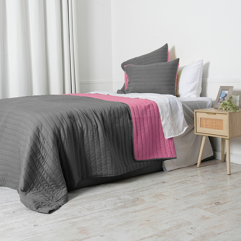 QUILT TOLEDO 2 PLAZAS VERDE -ROSADO - 2