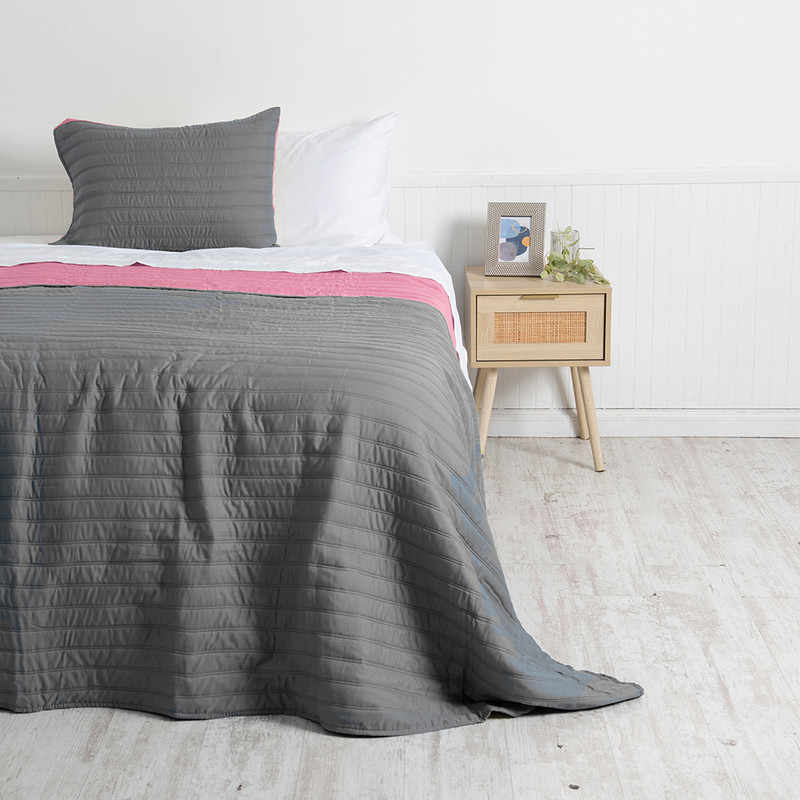 QUILT TOLEDO 1.5 PLAZAS VERDE -ROSADO - 1