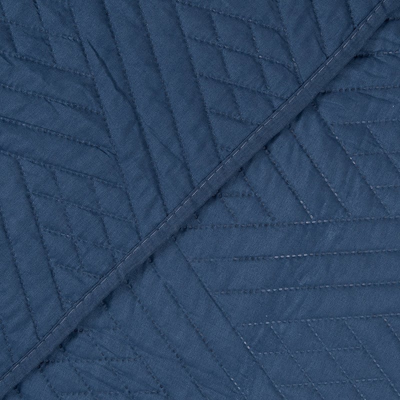 SET QUILT LISO + SABANA LISO KING AZUL - 2