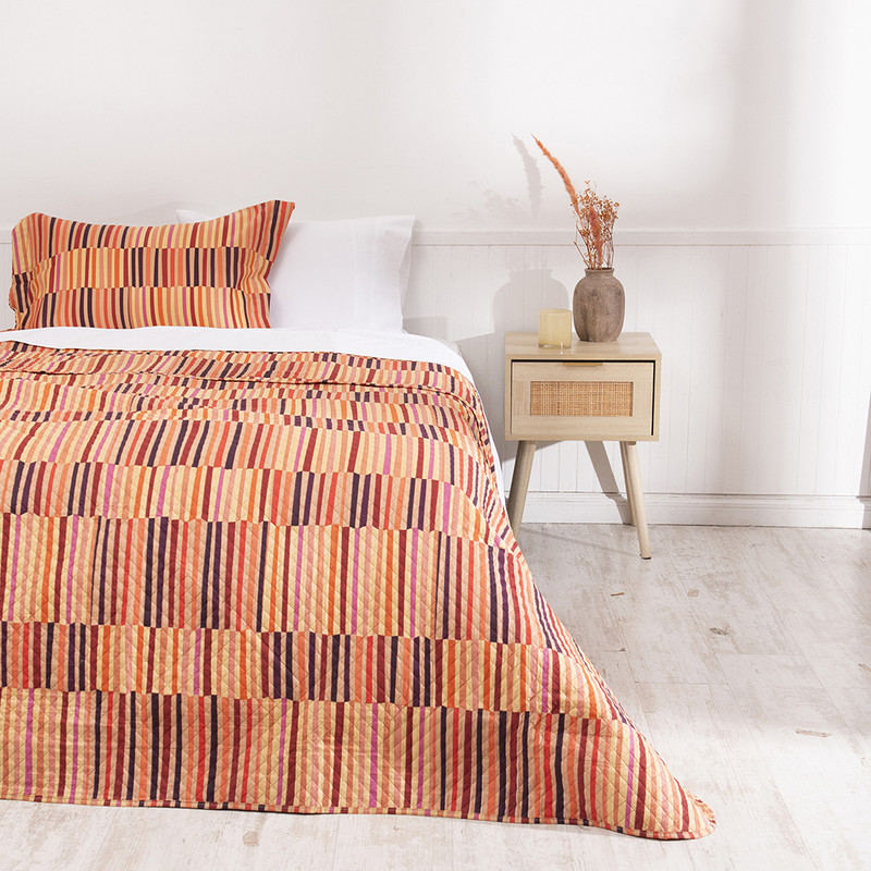 QUILT CORDOBA ESTAMPADO  1.5 PLAZAS GEOMETRICO - 1