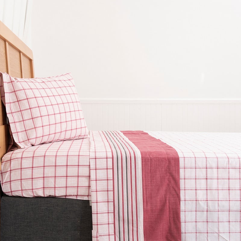 SABANA ESTAMPADA 144H 1.5 PLAZAS TARTAN - 1