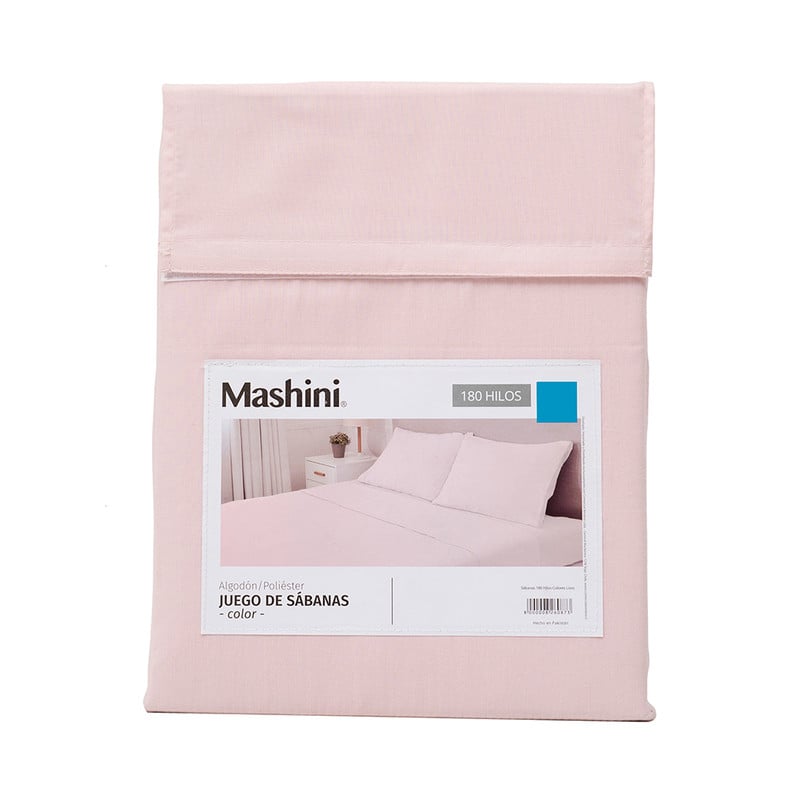 SABANA 180 HILOS LISOS SUPER KING ROSADO - 5