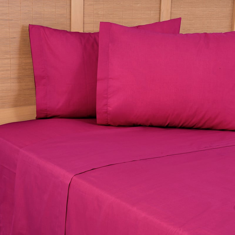 SABANA 144 HILOS LISOS KING FUCSIA - 3