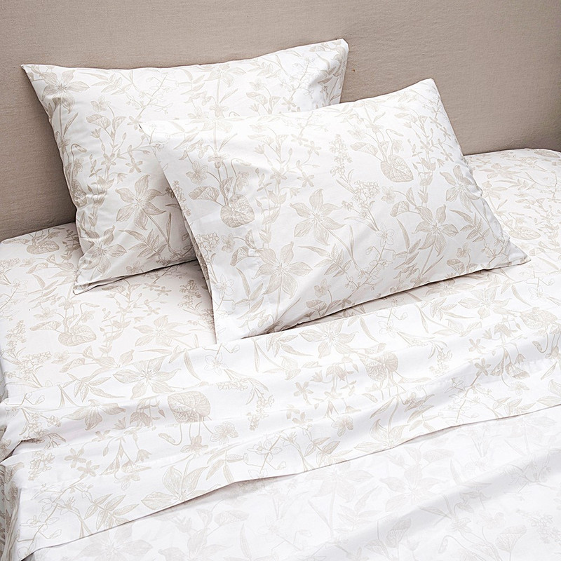 SABANA ESTAMPADA 200H SILVESTRE 2 PLAZAS BEIGE - 1