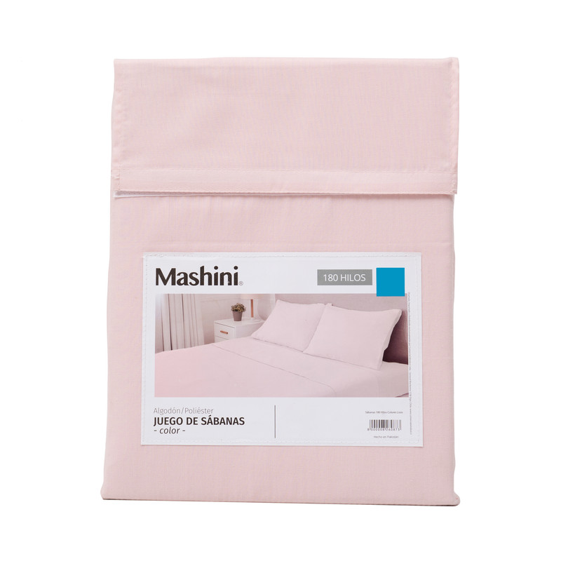 SABANA 180 HILOS LISOS 1P ROSADO - 5