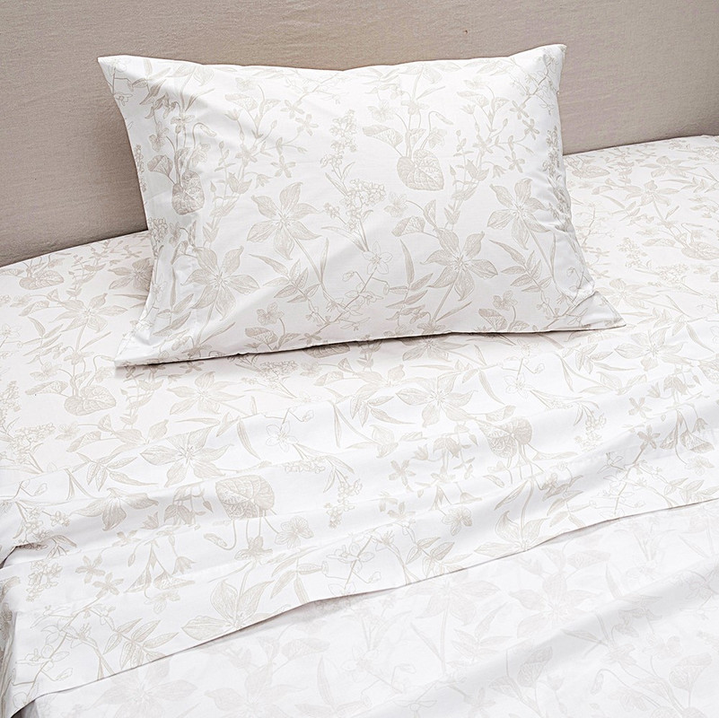 SABANA ESTAMPADA 200H SILVESTRE 1.5 PLAZAS BEIGE - 1