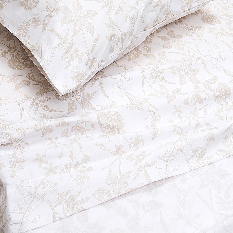 SABANA ESTAMPADA 200H SILVESTRE 1.5 PLAZAS BEIGE - 2