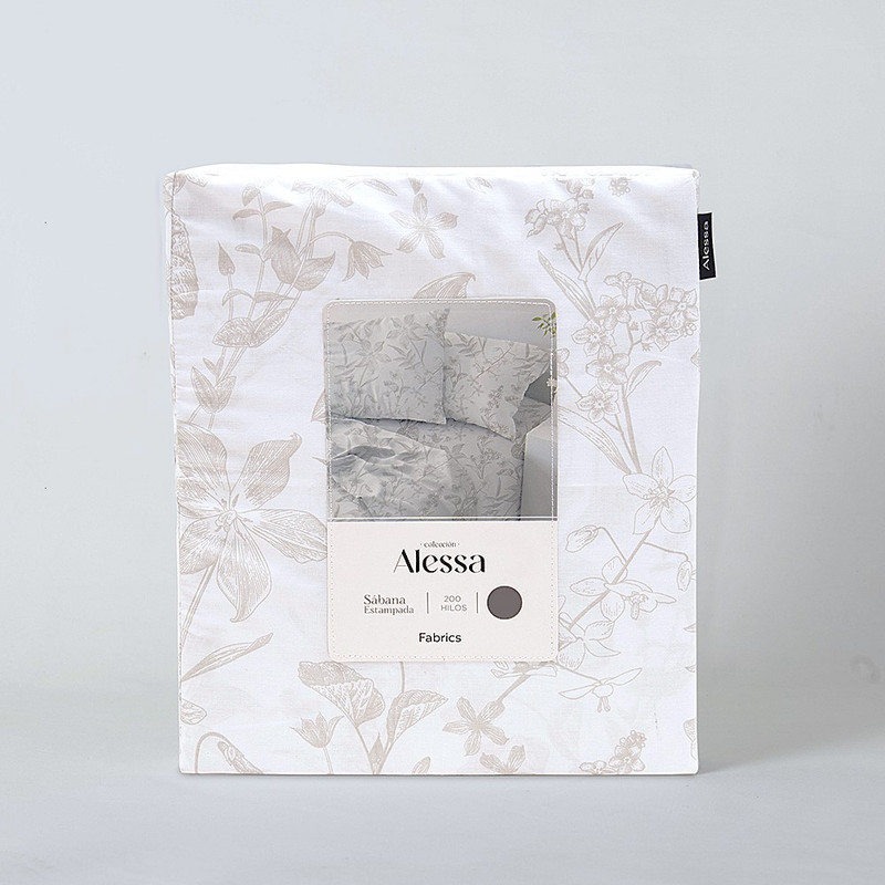SABANA ESTAMPADA 200H SILVESTRE 1.5 PLAZAS BEIGE - 3