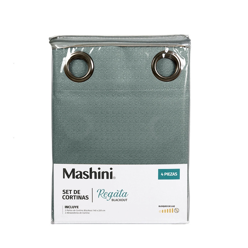 SET CORT. BLACKOUT ARGOLLA 140X220 CMS REGATA VERDE - 3