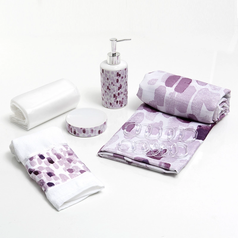 SET CORTINA BAÑO 6 PZAS CAJA LIMARI - 1