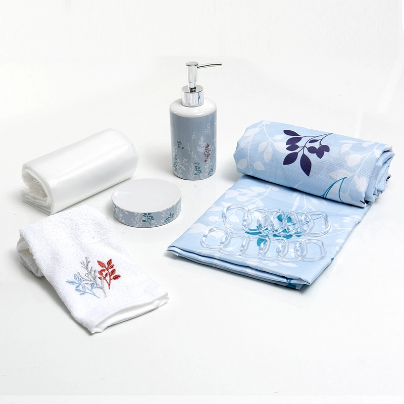 SET CORTINA BAÑO 6 PZAS CAJA CHOAPA - 1