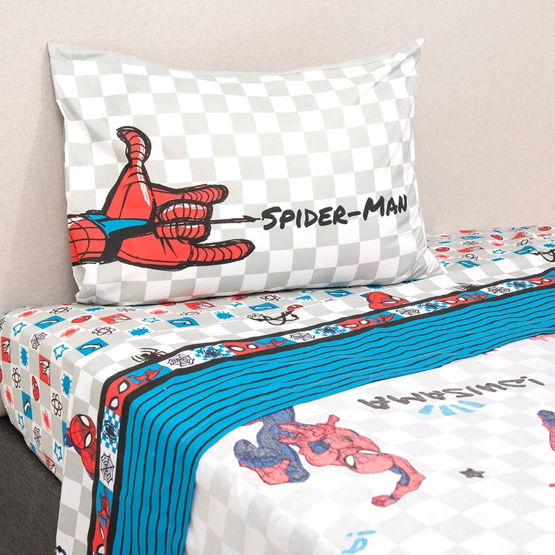 SABANA 1.5 PLAZAS SPIDERMAN LETRAS - 1