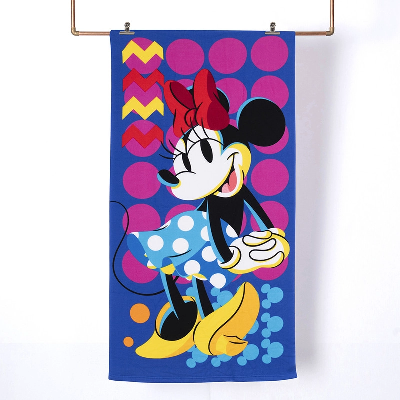TOALLA PLAYA C/BOLSO 70X140 + 33X23 MINNIE GRAFICA - 1