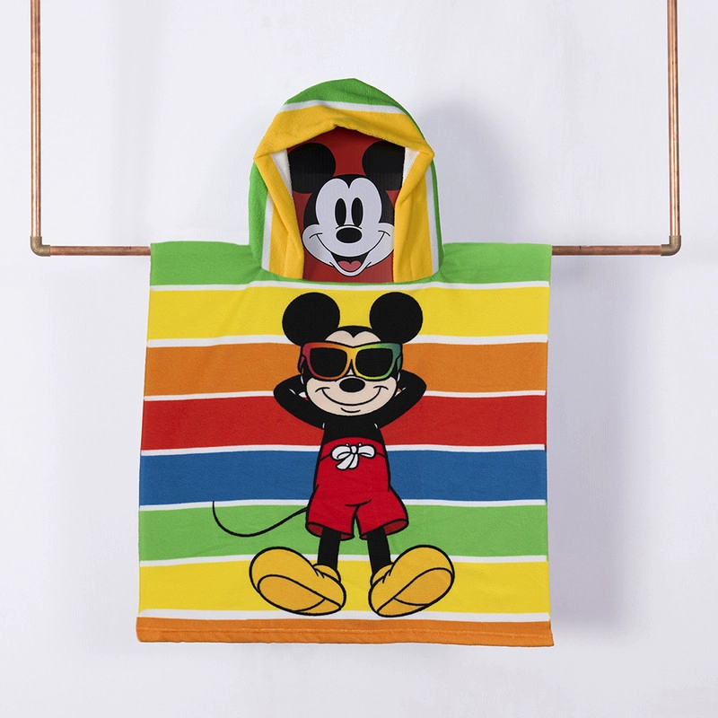 TOALLA PLAYA CAPUCHA MF 60X120 MICKEY RAINBOW - 1