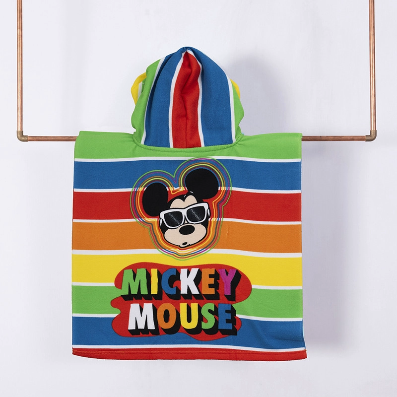 TOALLA PLAYA CAPUCHA MF 60X120 MICKEY RAINBOW - 2