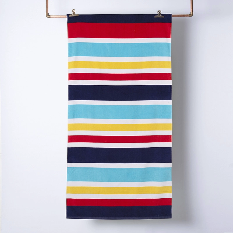 TOALLA ALGODON VEL.EST. C/BOLSO 70X150+33X42 BEACH - 1