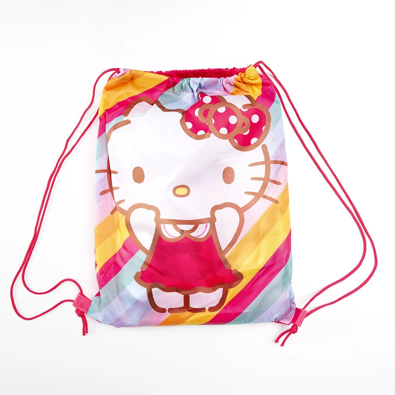 TOALLA PLAYA C/BOLSO 70X140 + 33X19 HELLO KITTY ARCOIRIS - 2