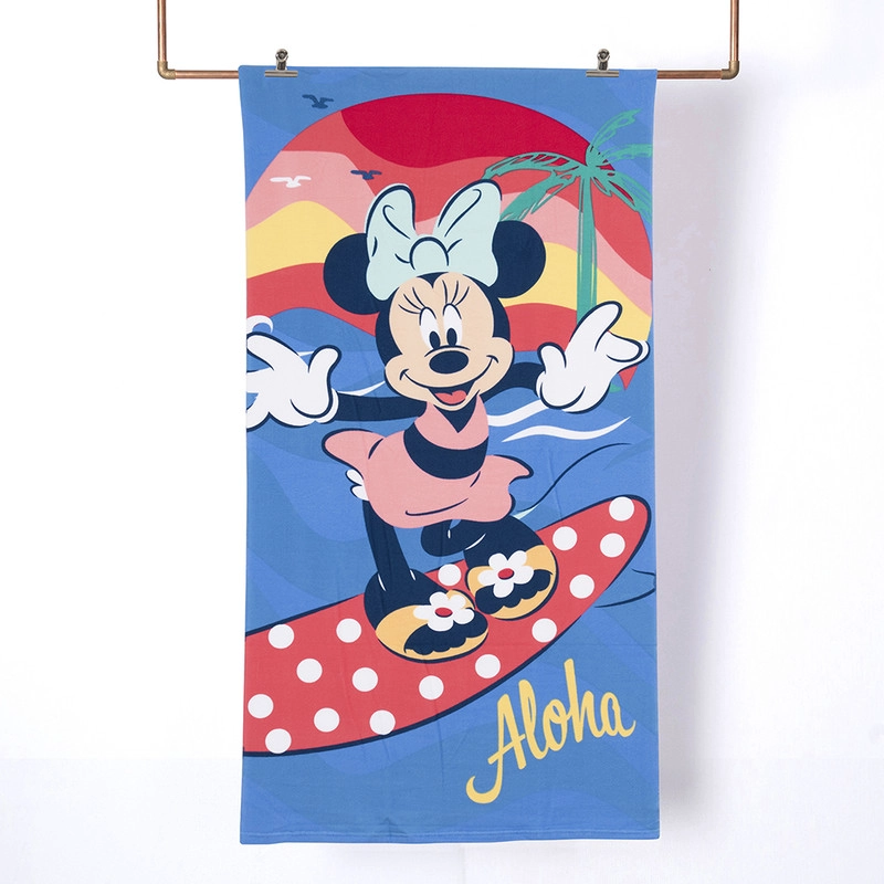 TOALLA PLAYA C/BOLSO 70X140 + 33X24 MINNIE ALOHA - 1