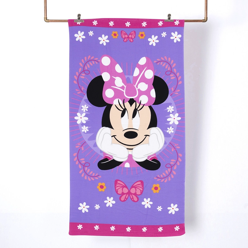TOALLA PLAYA C/BOLSO 70X140 + 33X22 MINNIE PAJARO - 1