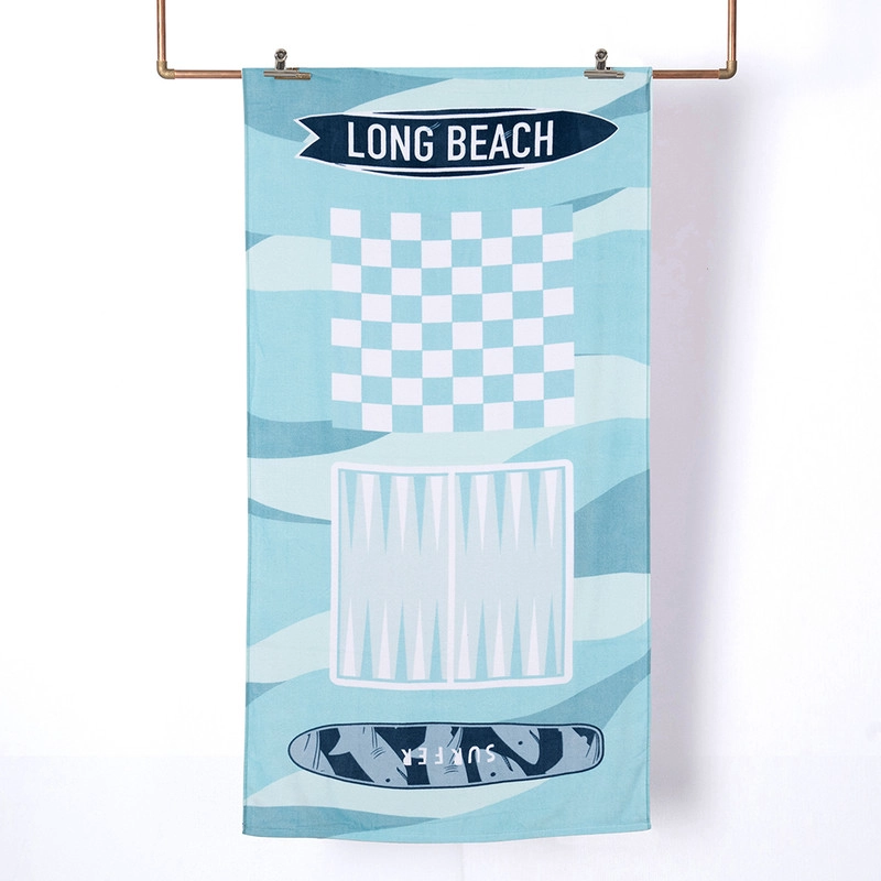 TOALLA DE PLAYA JUEGO 70X150 DAMA CELESTE - 1