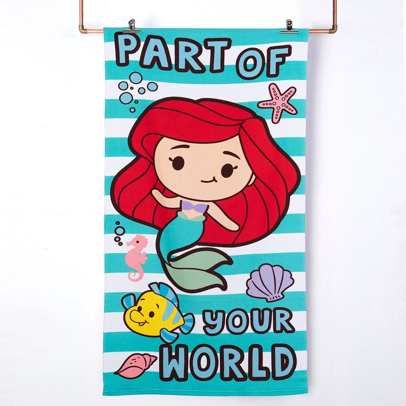 TOALLA PLAYA C/BOLSO 70X140+33X42 PRINCESAS ARIEL - 1