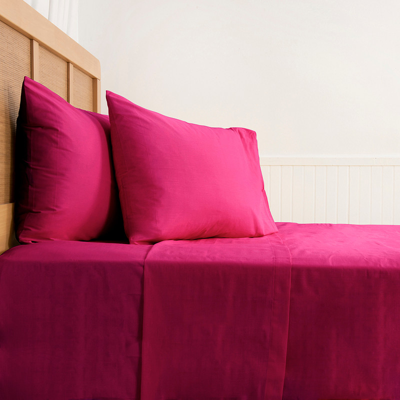SABANA 144 HILOS LISOS SUPER KING FUCSIA - 4