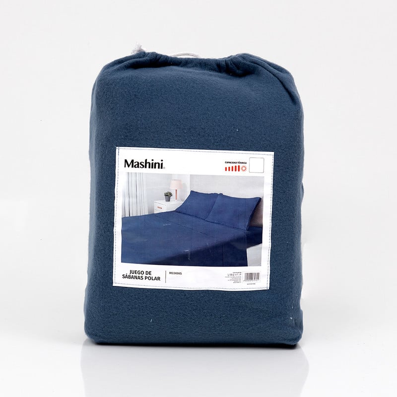 SABANA POLAR LISA 1.5 PLAZAS AZUL - 5