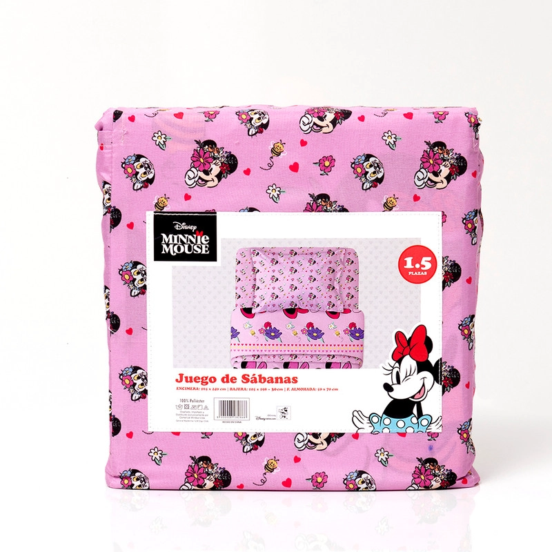 SABANA 1.5 PLAZAS DISNEY MINNIE FLORES - 3