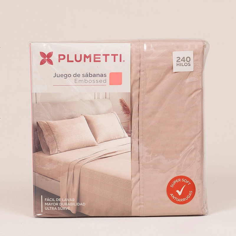 SABANA PLUMETTI EMBOSSED 2 PLAZAS ARENA - 3