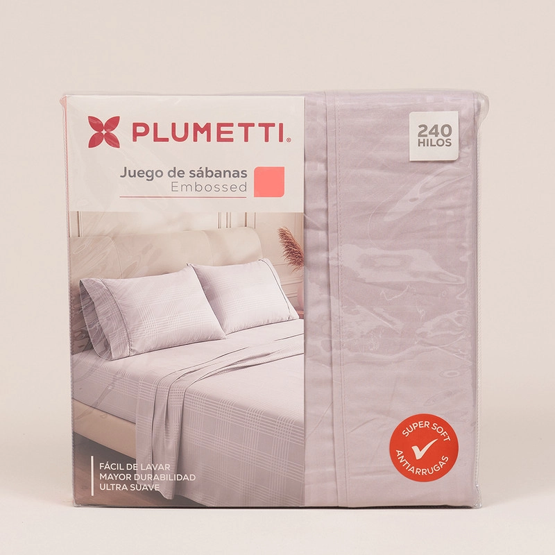 SABANA PLUMETTI EMBOSSED 1.5 PLAZAS VIOLETA - 3