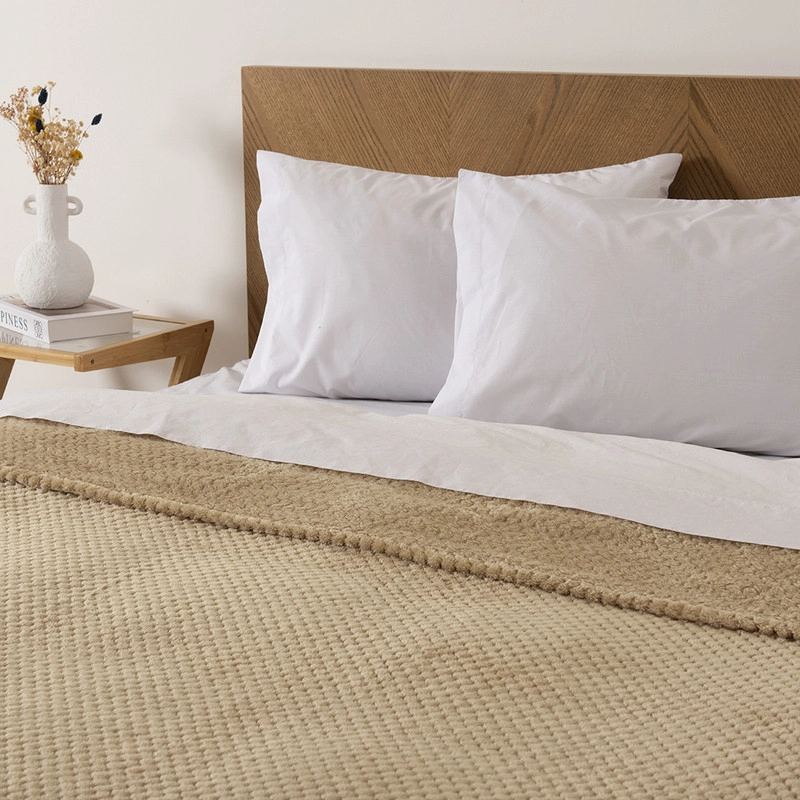 FRAZADA POPCORN 2 P BEIGE - 3
