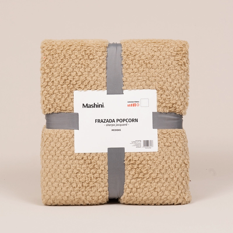 FRAZADA POPCORN 2 P BEIGE - 4