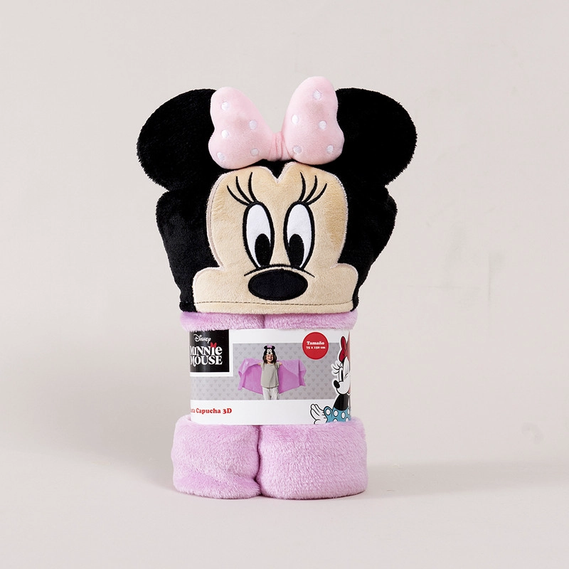 MANTA CAPUCHA 3D 70X150CM MINNIE - 3