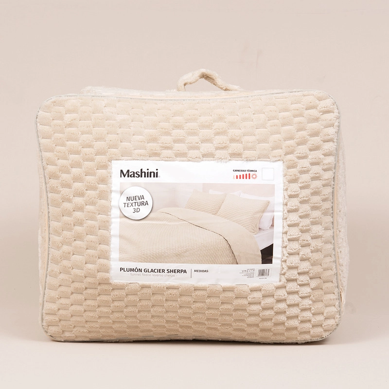 PLUMON FLANNEL JQD SHERPA SUPER KING CRUDO - 4