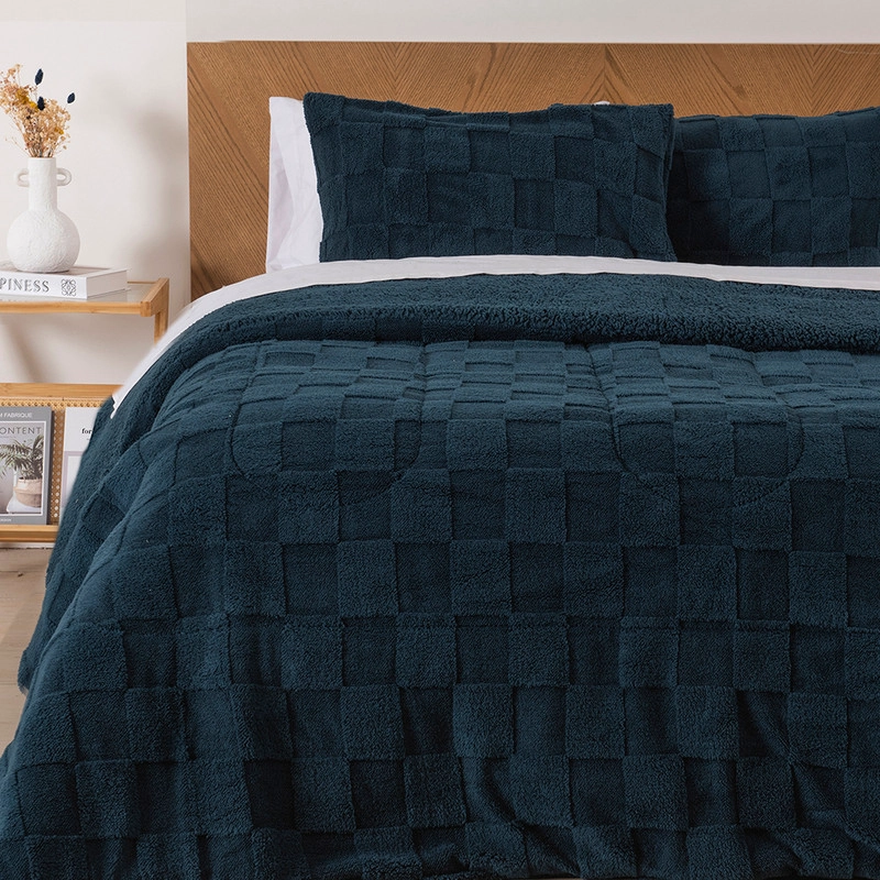 PLUMON JQD SHERPA SUPER KING CUADRADO AZUL - 1