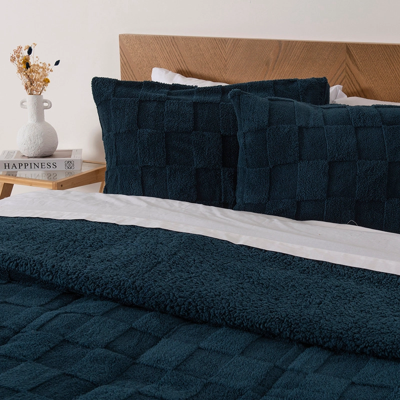 PLUMON JQD SHERPA SUPER KING CUADRADO AZUL - 3