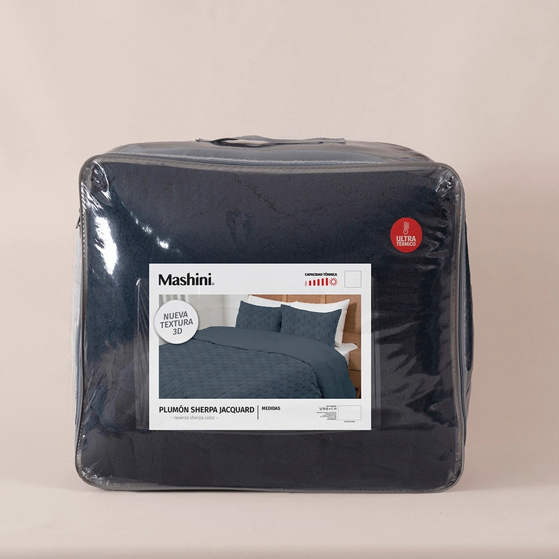 PLUMON JQD SHERPA SUPER KING CUADRADO AZUL - 4